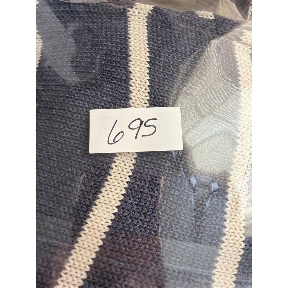 Voyageur By Mersea Sweater Vest Navy White Striped Preppy Coastal NWT Sz L - Picture 6 of 6